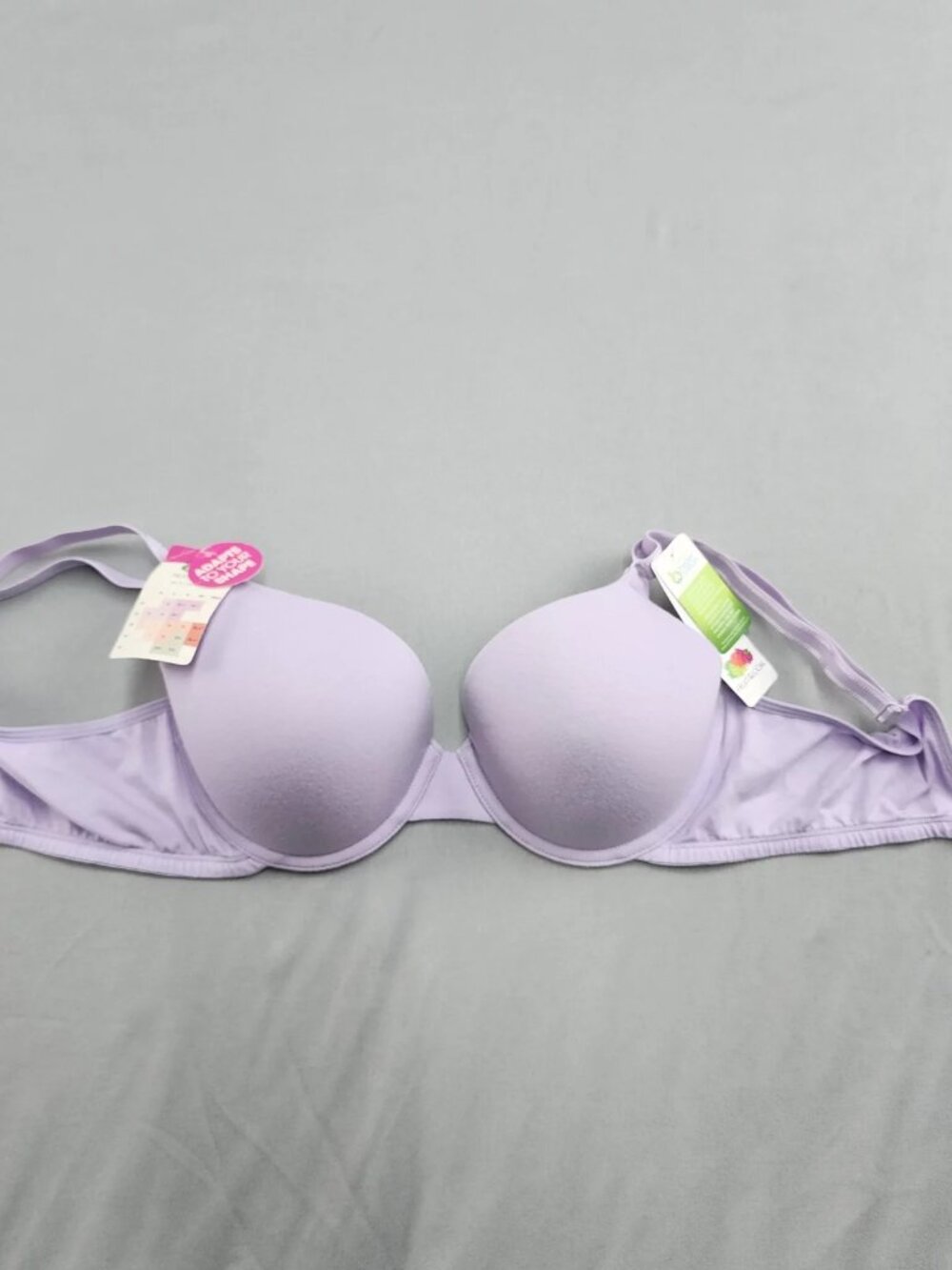FRUIT OF THE LOOM Bra Women's M Purple T-Shirt Padded Underwire Cotton Blend